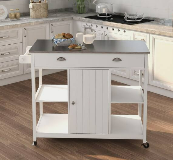 Modern kitchen island with bar stools and pendant lighting