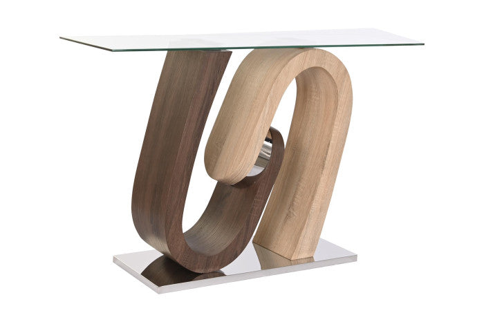 CONSOLE TABLE STEEL MDF 120X40X76 TRANSPARENT