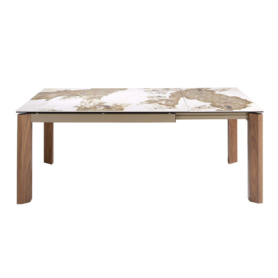 Rectangular porcelain marble extending dining table