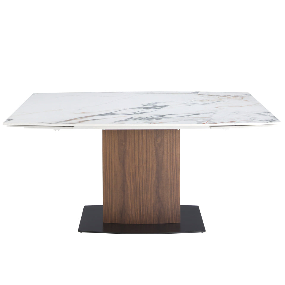 Oval Barrel porcelain marble extending dining table