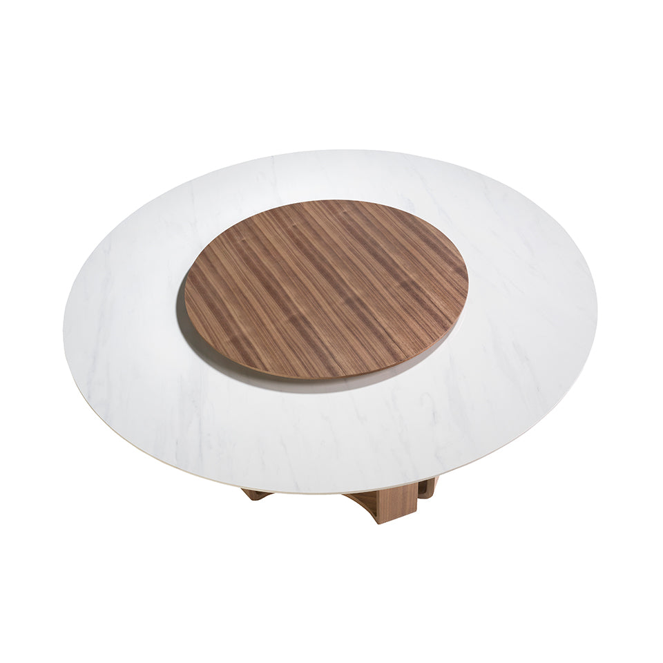 Round porcelain marble dining table