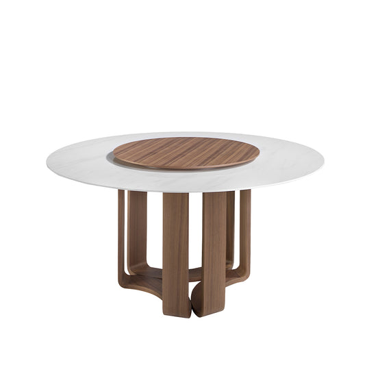 Round porcelain marble dining table