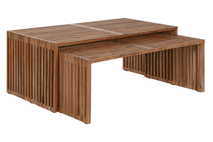 COFFEE TABLE SET 2 TEAK 116X60X46 NATURAL