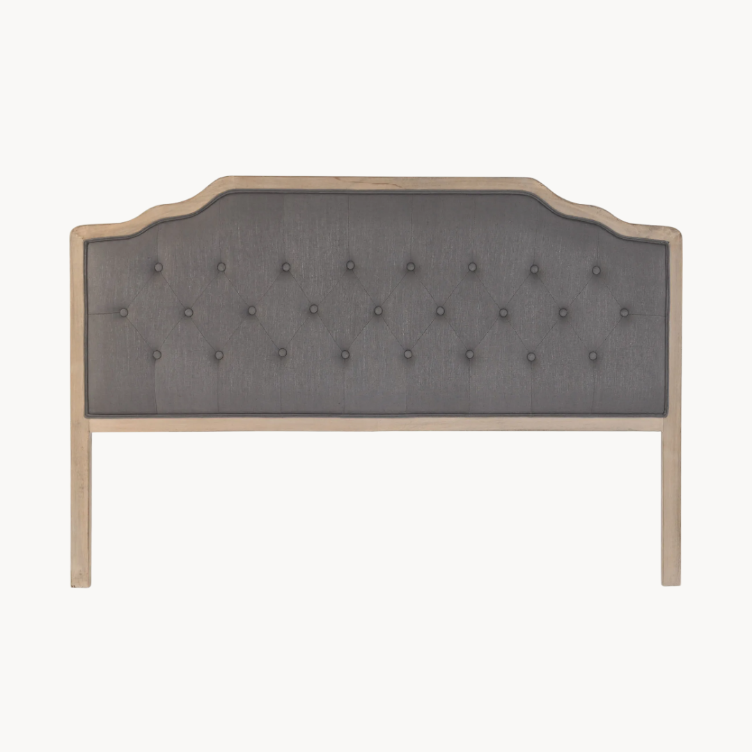 Cabecero de cama de lino gris oscuro, 162 