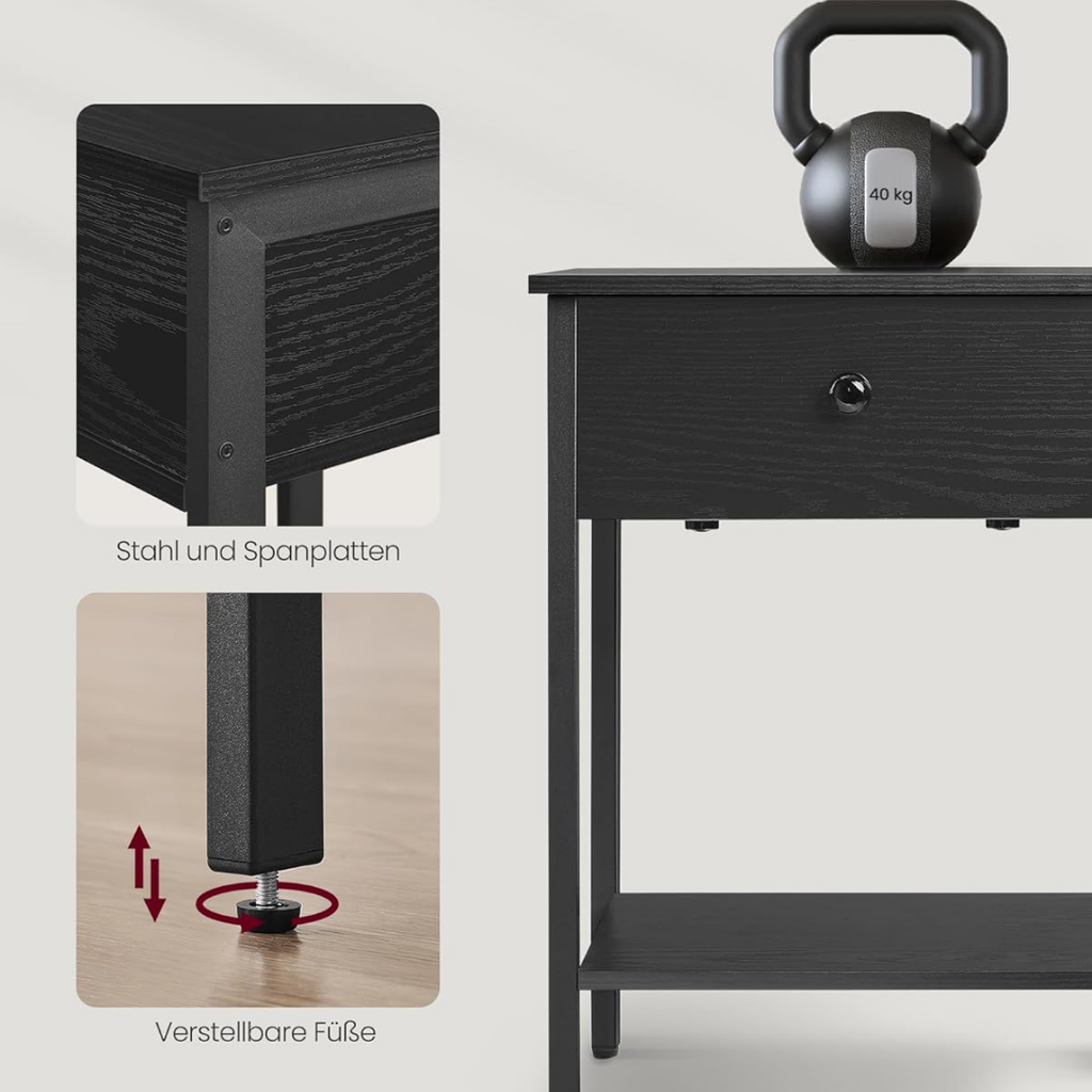 Bedside Table Vasagle Set of 2 - 40x40, H55