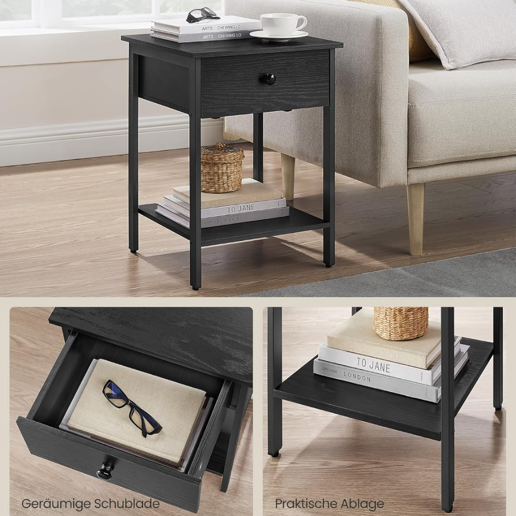 Bedside Table Vasagle Set of 2 - 40x40, H55