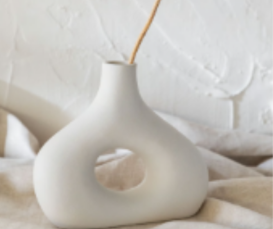 Vaso de Cerâmica Branco 