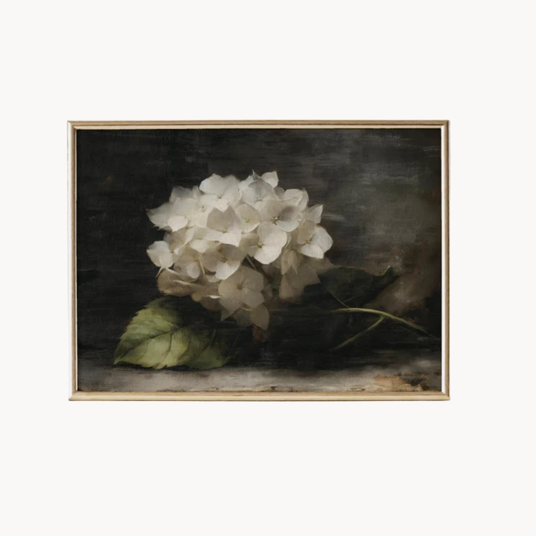 Arte mural de hortensias de granja, 60 x 90