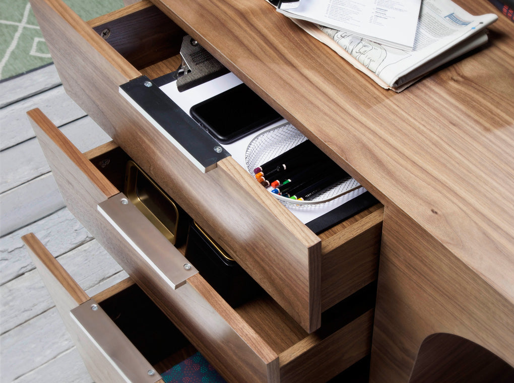 Walnut wood office desk