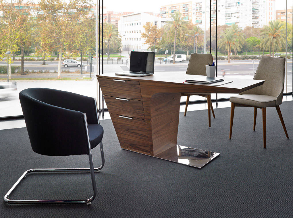 Walnut wood office desk