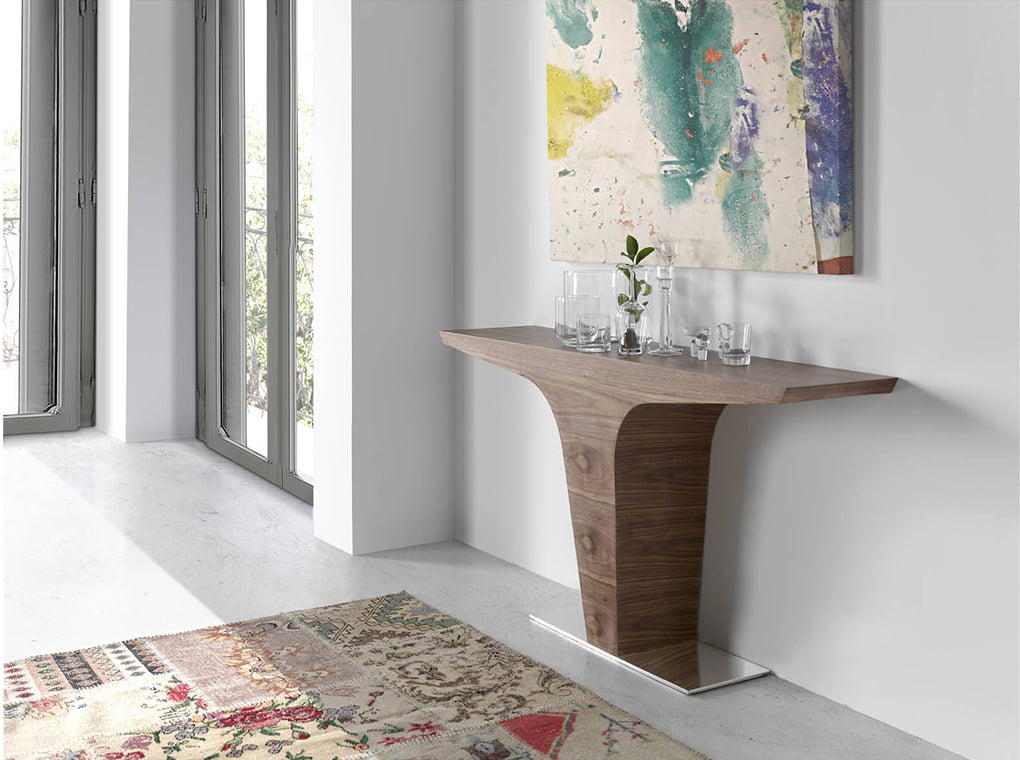 Walnut wood console