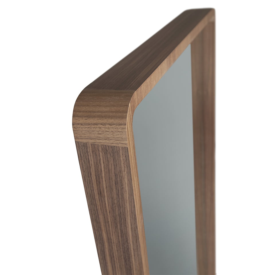 Walnut wood frame standing mirror