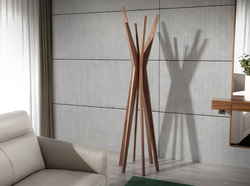 Walnut wood coat rack