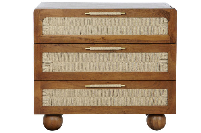 CHEST OF DRAWERS ACACIA RATTAN 90X45X90 BRAIDED