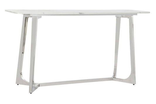 CONSOLE TABLE STEEL MARBLE 150X45X80 SILVER