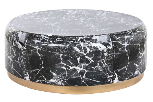 COFFEE TABLE IRON 120X120X46,5 FAUX MARBLE BLACK