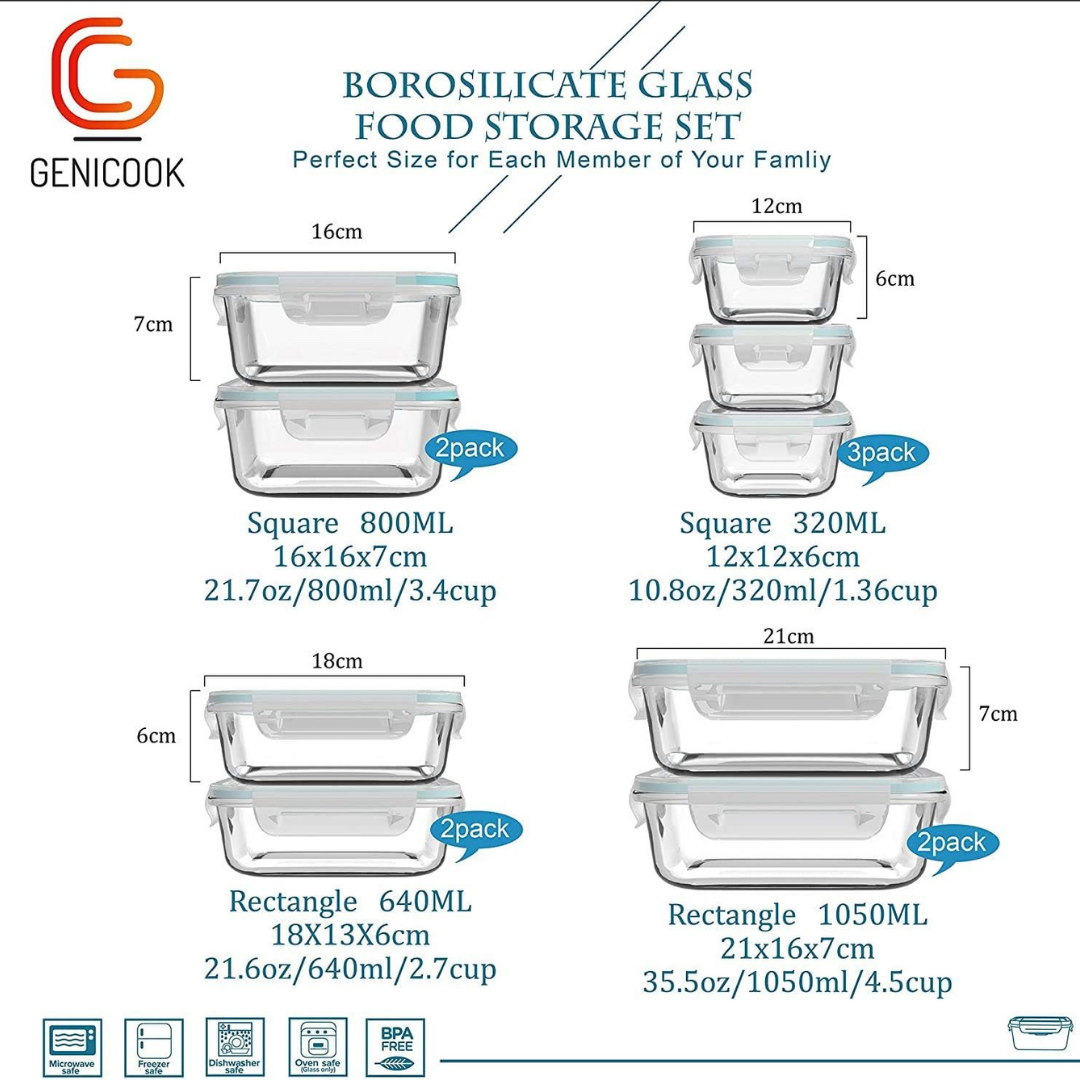 Storage Containers Genicook Set of 9