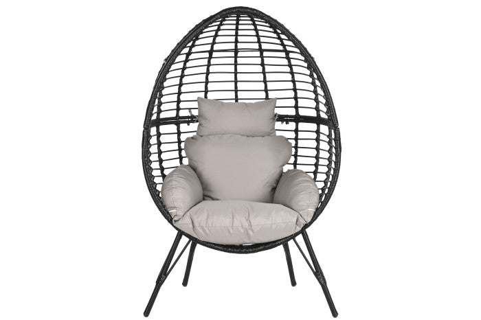 ARMCHAIR SYNTHETIC RATTAN 90X65X151 WITH CUSHIONS