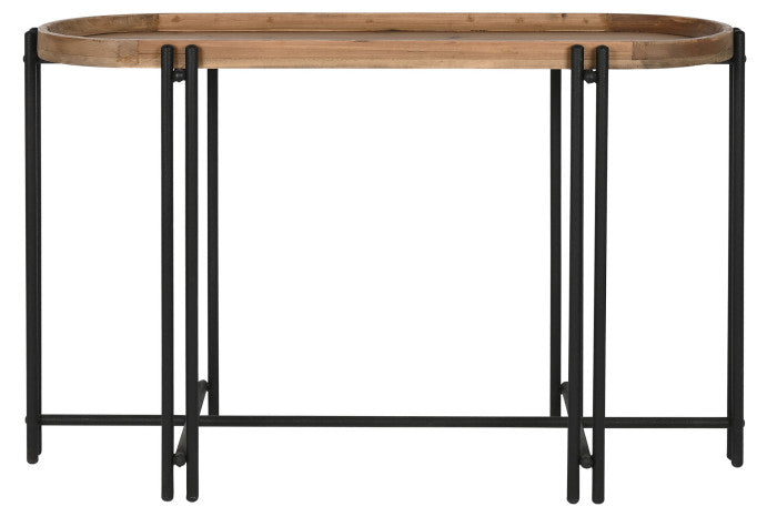 CONSOLE TABLE WOOD METAL 115X40X75 BROWN