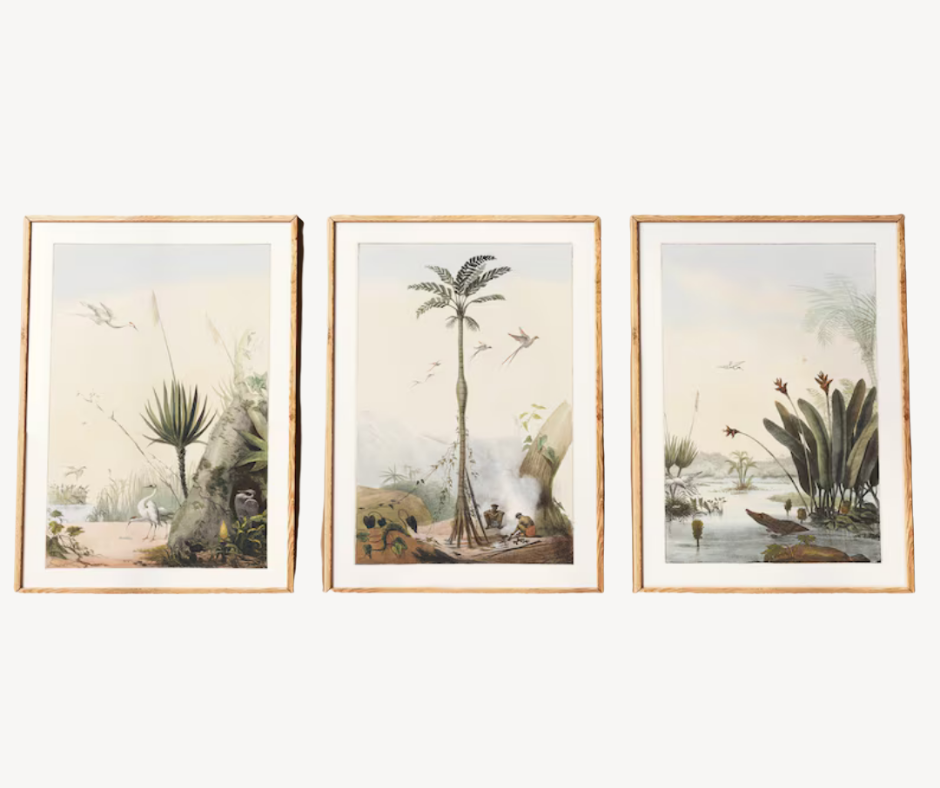 Wall Art Tropical Jungle set of 3, 60x90