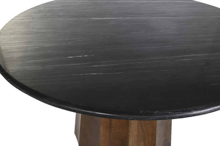 TABLE MANGO MARBLE 120X120X76 BLACK