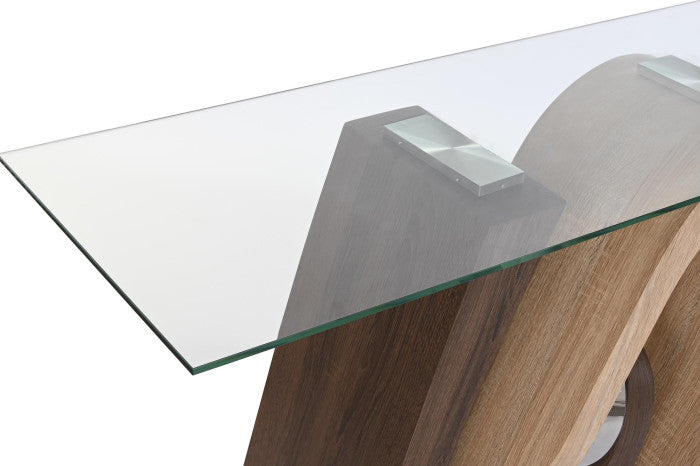 CONSOLE TABLE STEEL MDF 120X40X76 TRANSPARENT