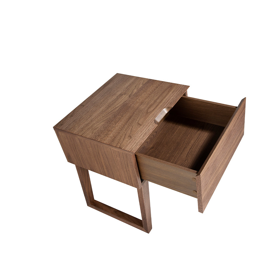 Walnut wood nightstand