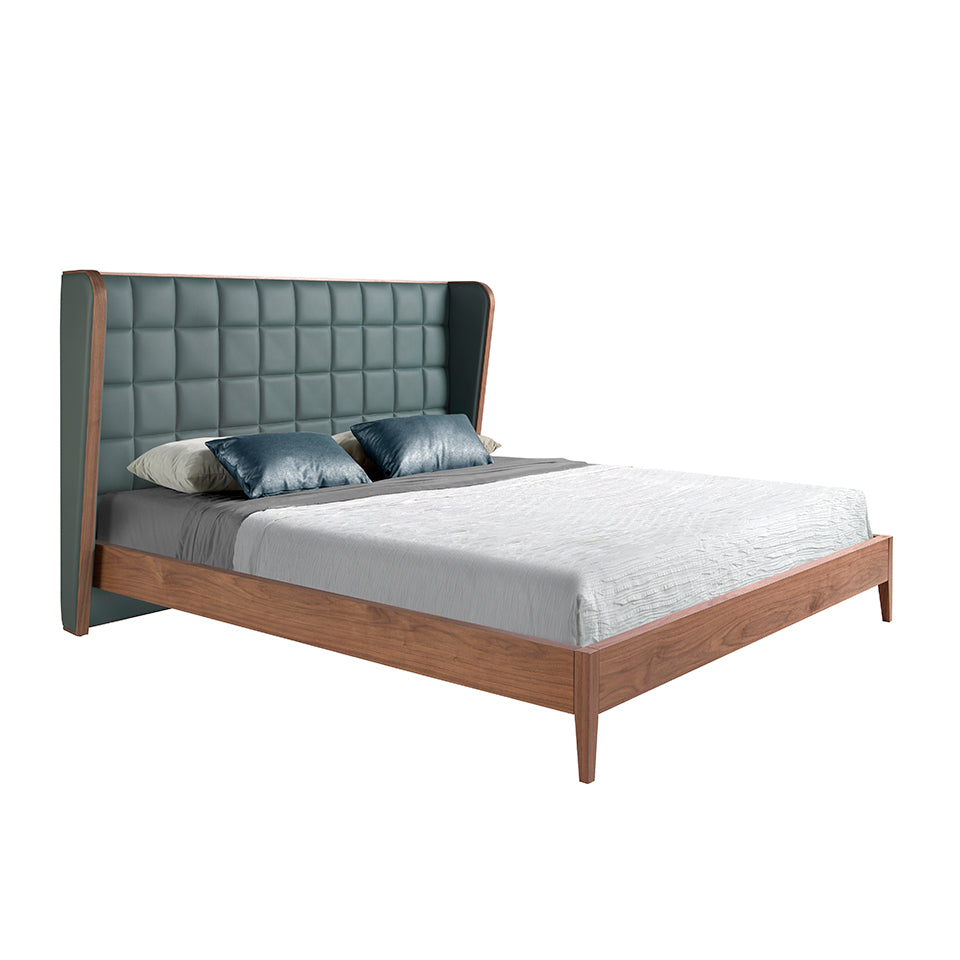 Dark green eco-leather bed