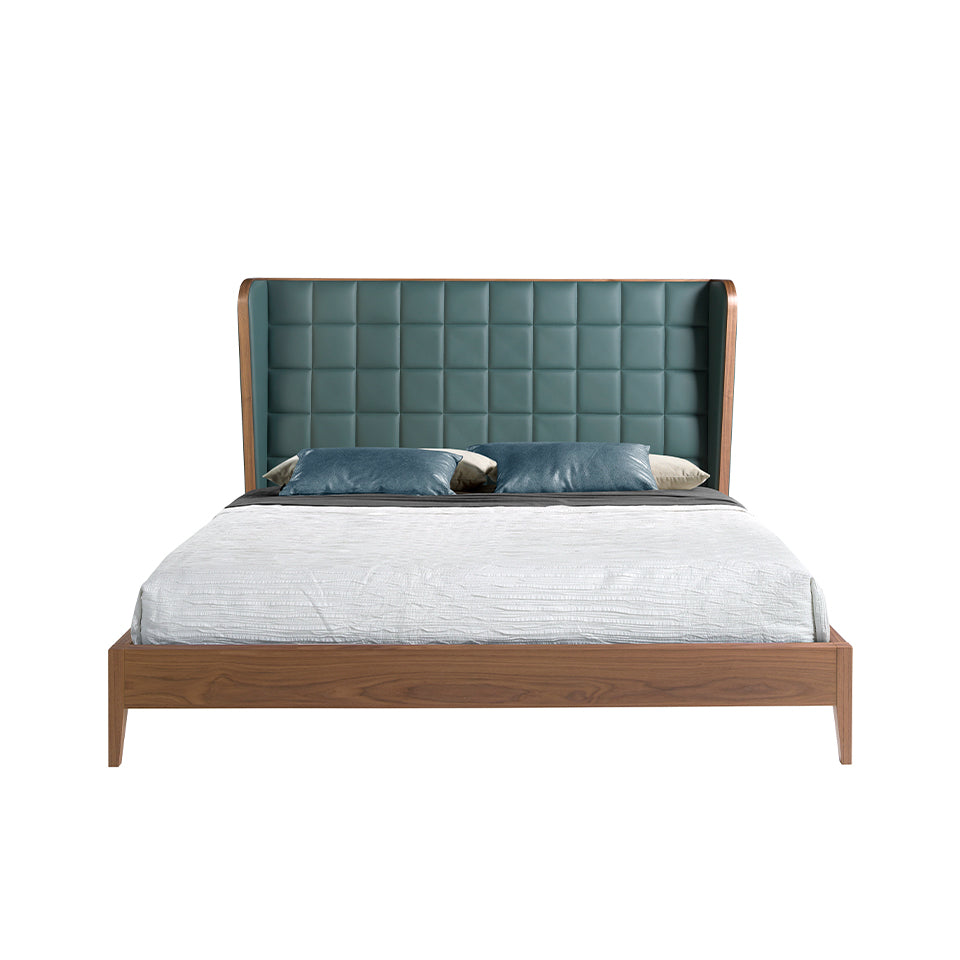 Dark green eco-leather bed