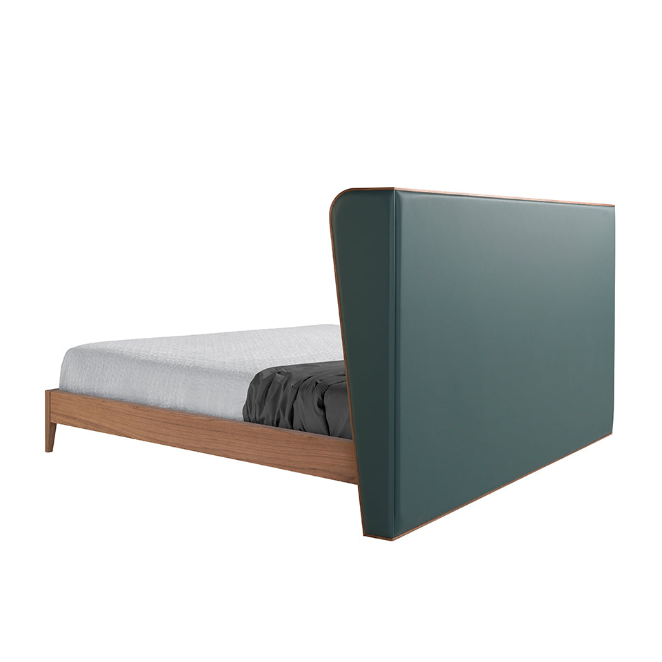 Dark green eco-leather bed