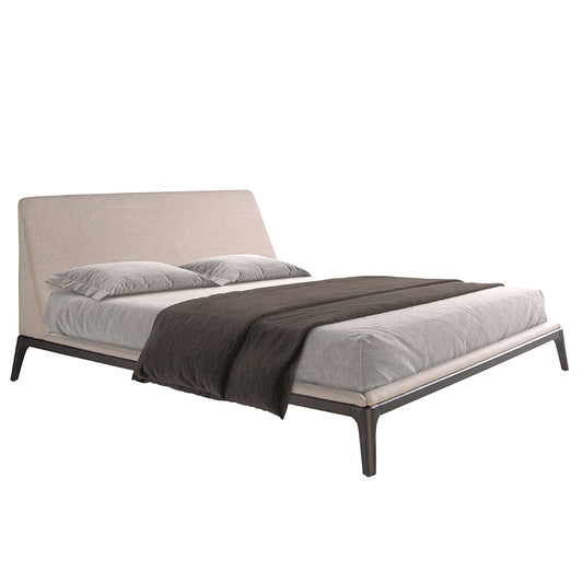 Grey fabric bed