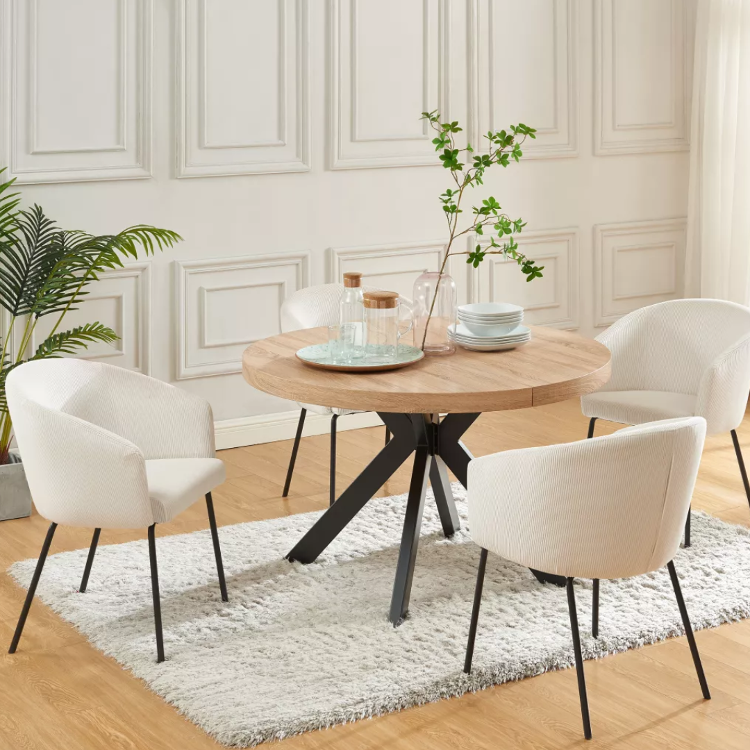 Mesa de comedor Komoni 120x120, H76 