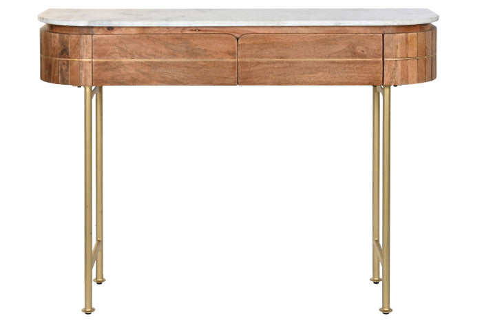 CONSOLE TABLE MANGO MARBLE 102X30X76 BROWN