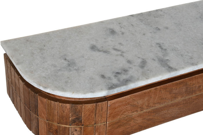 CONSOLE TABLE MANGO MARBLE 102X30X76 BROWN