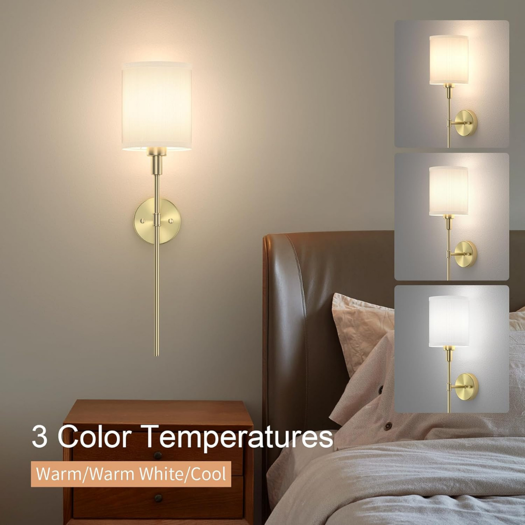 Juego de 2 luces de pared inalámbricas Aipsun