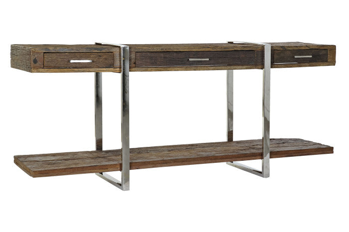 CONSOLE TABLE RECICLED WOOD STEEL 180X44X75