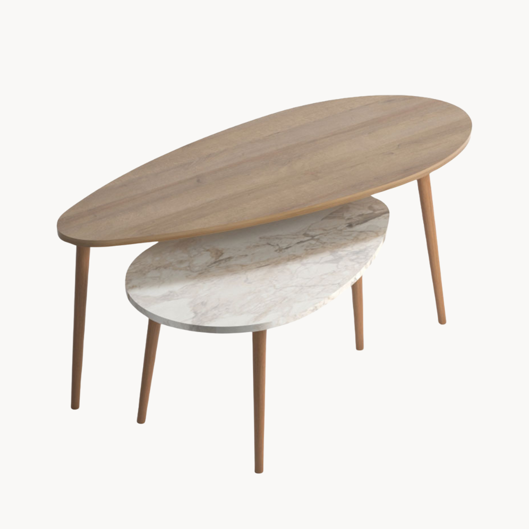 Mesa de Centro Marble Monty 116x46, A46, 77x45, A43 