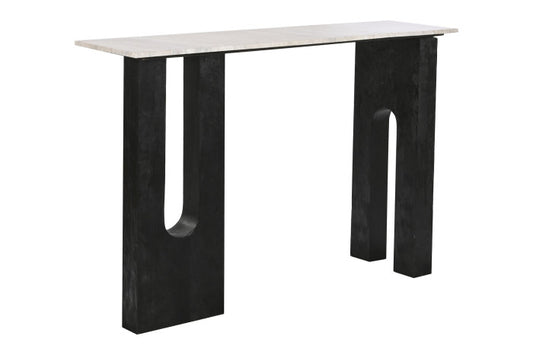 CONSOLE TABLE MARBLE MANGO 118X32X77 WHITE