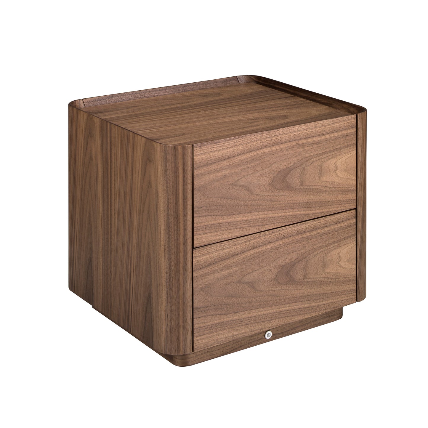 Walnut bedside table with lighting