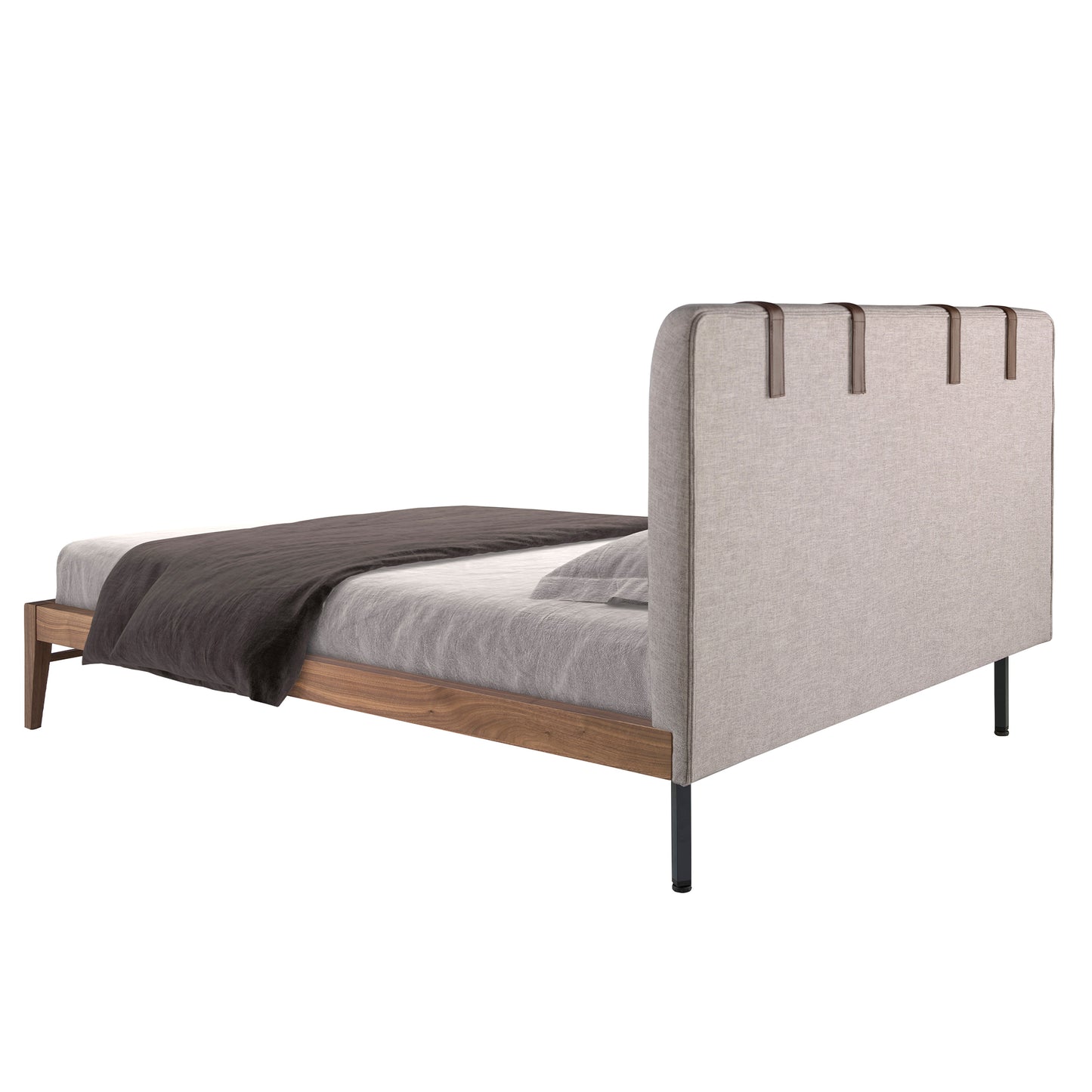 Grey fabric tufted bed 160 x 200