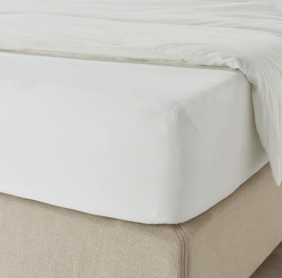 NATTJASMIN Fitted Sheet, White 180x200