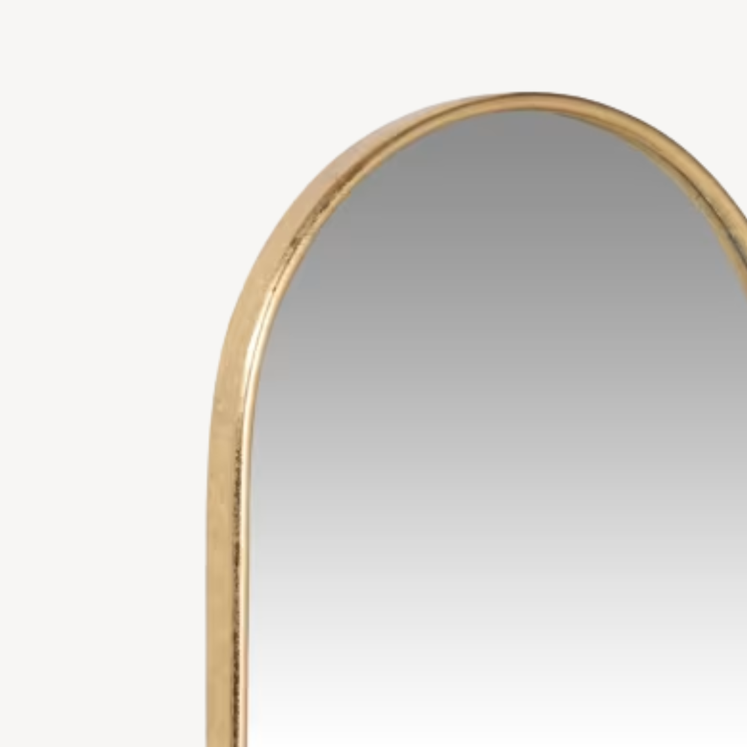 CAMBERA - Oval mirror in gold metal