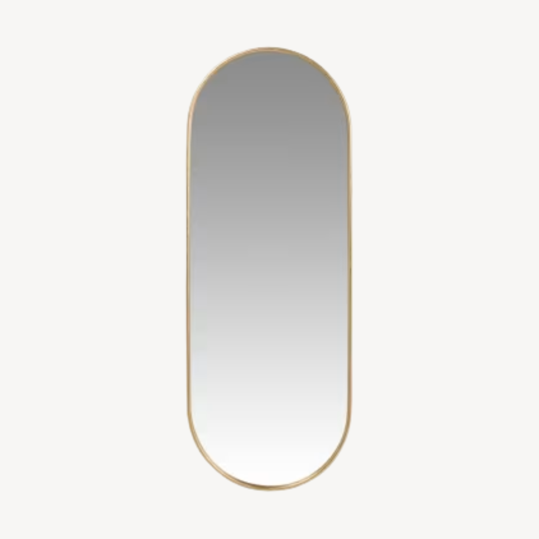 CAMBERA - Oval mirror in gold metal