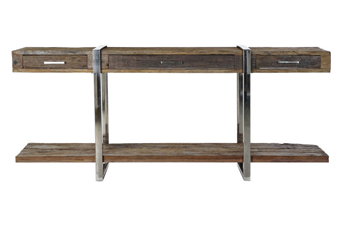 CONSOLE TABLE RECICLED WOOD STEEL 180X44X75