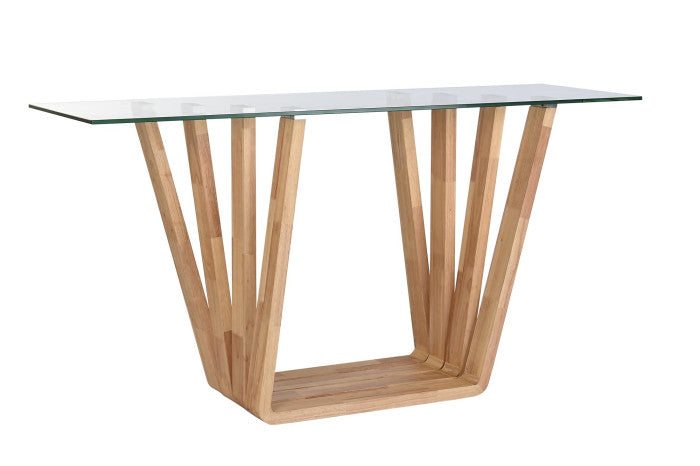 CONSOLE TABLE WALNUT GLASS 145X45X75 8 MM, NATURAL