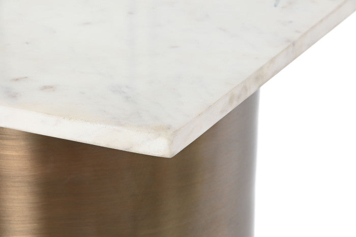 CONSOLE TABLE MARBLE IRON 118X33,5X78 WHITE