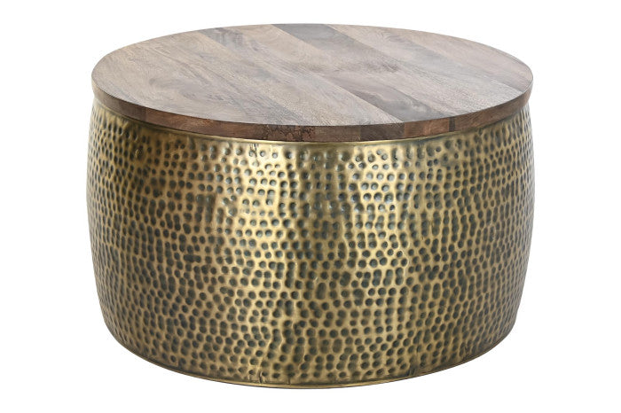 COFFEE TABLE METAL MANGO 74X74X44 GOLDEN