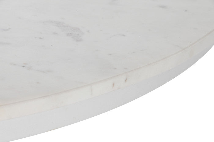 TABLE MARBLE METAL 110X110X76 WHITE