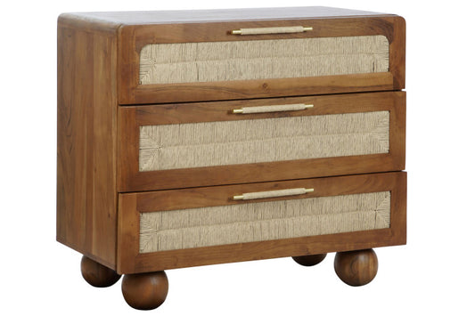 CHEST OF DRAWERS ACACIA RATTAN 90X45X90 BRAIDED