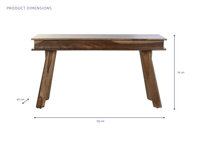 CONSOLE TABLE SHEESHAM 135X40X76 NATURAL